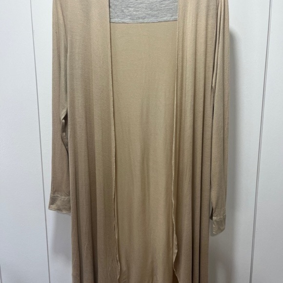 Soft Surroundings Cardigan Duster Sweater Size Petite Medium Tan Open Front. EUC - Picture 1 of 6